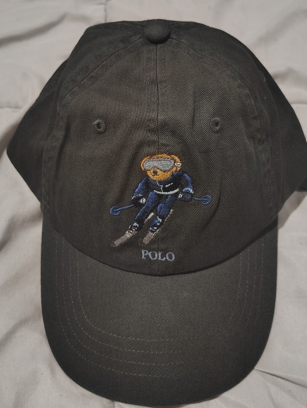 NWT Polo Ralph Lauren Ski Bear Baseball Cap Black Adjustable Polo Bear Hat OSFA